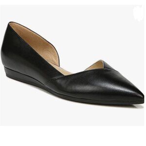 FOWT Black Spring Half D'Orsay Sexy Pointed Toe Slip on Low Heel Simple Shoe